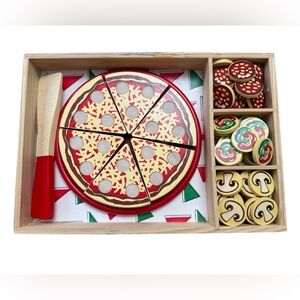Melissa and Doug Pizza Party Set Wooden Toddler Play Kitchen Restaurant Toy